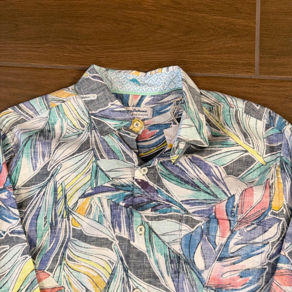 Tommy Bahama Barbados Breeze Lux Vines Shirt Mens Medium Kohala Teal NWT